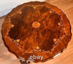 1920 Antique French Louis XV Walnut & Satinwood inlay center table / Side table
