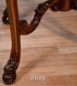1920 Antique French Louis XV Walnut & Satinwood inlay center table / Side table