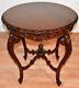 1920 Antique French Louis Xv Carved Mahogany Round Center Table