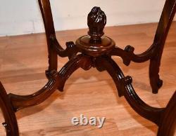 1920 Antique French Louis XV carved Mahogany round center table