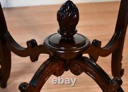 1920 Antique French Louis XV carved Mahogany round center table