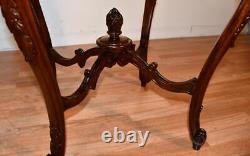 1920 Antique French Louis XV carved Mahogany round center table