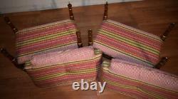 1920 Antique French Louis XVI Style Fruitwood pair of Benches / New Upholstery