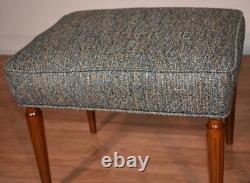 1920 Antique French Louis XVI Walnut Pair footstools / ottoman New Upholstery