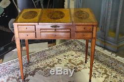 1920's French Louis XVI Dressing Table with Inlaid Top & Interior Compartments