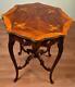 1920s Milano Furn. Co French Louis Xv Walnut & Satinwood Inlaid Center Side Table