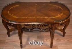 1920s antique French Louis XV Walnut & Satinwood inlay Coffee table