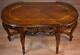 1920s Antique French Louis Xv Walnut & Satinwood Inlay Coffee Table
