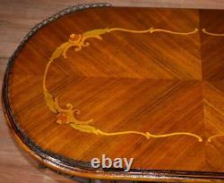 1920s antique French Louis XV Walnut & Satinwood inlay Coffee table