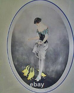 1927 Original Signed Louis Icart'LE GOÛTER' (THE SNACK) Custom Archively Frame