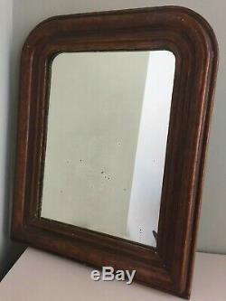19C Antique French Louis Philippe Arch Mirror Original Paint &Glass 52x42cm m196