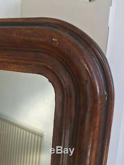 19C Antique French Louis Philippe Arch Mirror Original Paint &Glass 52x42cm m196