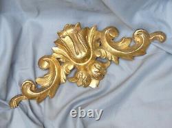 19TH Antique French Louis XV Gilded Wood Pediment Hardware Furniture Salvage 17