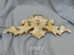 19TH Antique French Louis XV Gilded Wood Pediment Hardware Furniture Salvage 17