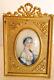 19th Antique Painting Portrait In French Louis Xvi Bronze Gilt Dore Frame