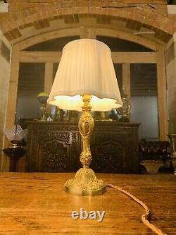 19th C Ormolu Bronze Louis XVI Table Lamp, French Empire Rococo Antique