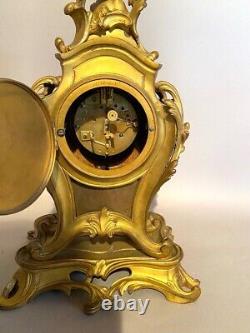 19th Century Bronze Ormulu French Louis XV Table / Mantel Clock
