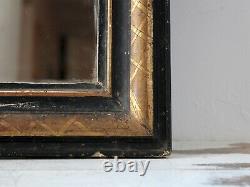19th Century French Louis Philippe Ebonised & Gilt Wall Mirror