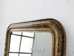 19th Century French Louis Philippe Faux Grained Overmantel Mirror