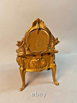 19th Century French Louis XVI Gilded Zamac Jewelry Vanity Box