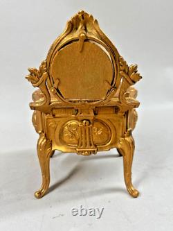 19th Century French Louis XVI Gilded Zamac Jewelry Vanity Box