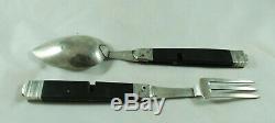 19th Century French Silver Campaign Fork & Spoon Louis Manuat c1820 Boxed A70541