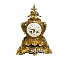 19th Ct Bronze French Louis XV Ormolu Table/Mantle Clock