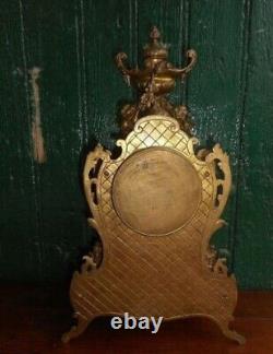 19th Louis XV Rococo Antique French Ormolu Bronze Clock