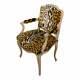 19th C. French Louis Xv Armchair Withbeautiful Leopard Print Upholstery