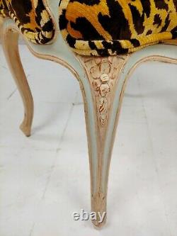 19th c. French Louis XV Armchair withBeautiful Leopard Print Upholstery