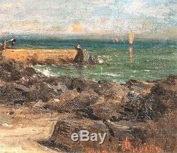 19th century French Impressionist Beach Landscape Hyeres Louis APPIAN 1862-1896