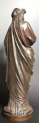 19thC LOUIS SAUVAGEAU Antique French Bronze Statue Woman Neoclassical Provential