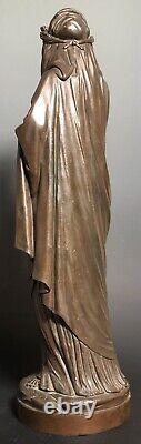 19thC LOUIS SAUVAGEAU Antique French Bronze Statue Woman Neoclassical Provential