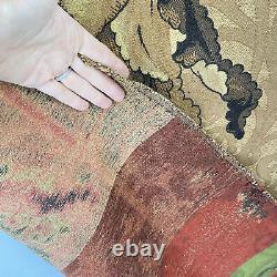 29 X 72 Antique French tapestry Jacquard weave King Louis XIV