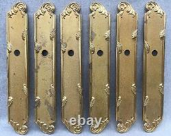 3 antique french door handles knobs sets Mid-1900's brass Louis XV style castle