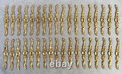 36 french antique furniture ornaments lot Mid-1900's brass Louis XV style