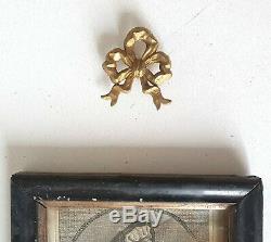 4 Antique brass picture hook cover Ribbon bow French Louis XVI frame painting