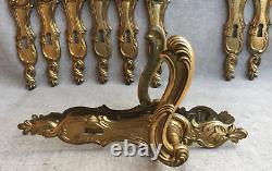 5 antique french door handles knobs sets Mid-1900s brass Louis XVI style castle