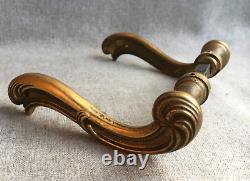 5 antique french door handles knobs sets Mid-1900s brass Louis XVI style castle