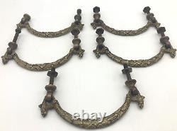 5 antique french furniture handles 19th century bronze Louis XVI signed