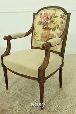 54314EC Pair French Louis XVI Style Armchairs New Upholstery