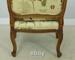 56703EC Pair SHERRILL French Louis XV Carved Frame Open Armchairs