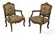 58712ec Pair French Louis Xv Aubusson Upholstered Armchairs
