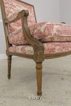 58867EC French Louis XVI Style Toile Upholstered Open Armchair