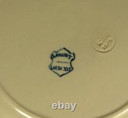 6 Antique Plates French Transferware Ironstone Set LONGWY LOUIS XVI Aesthetic