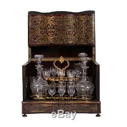 A French Louis XIV style tortoiseshell Boulle marquetry liquor casket