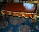 A Louis Xv French Style Bronze Gilt Mounted Parquetry Inlaid Bureau Plat &drawer
