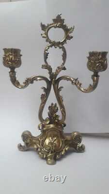 AA Antique french Louis XV bronze candelabra. 1940