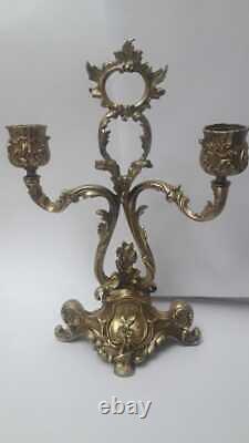 AA Antique french Louis XV bronze candelabra. 1940
