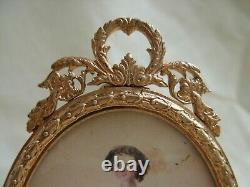 ANTIQUE FRENCH GILDED BRONZE BRASS PHOTO FRAME, LATE 19th